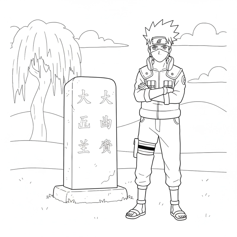 Tranh Kakashi tô màu cho bé