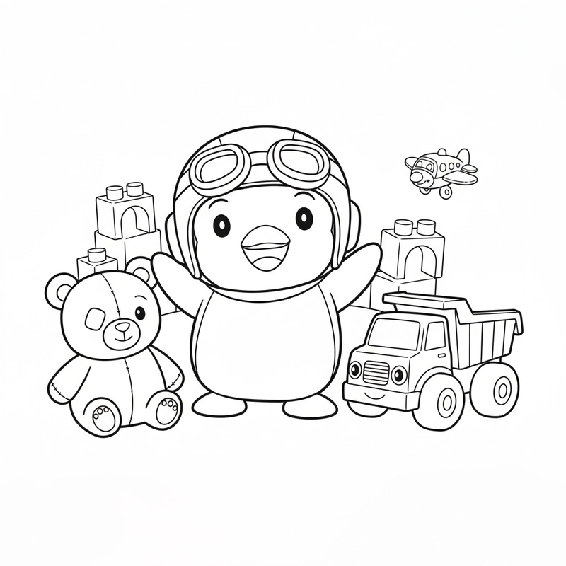 Tranh Pororo đơn giản