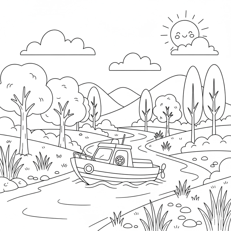 Tranh ca nô trên sóng nước