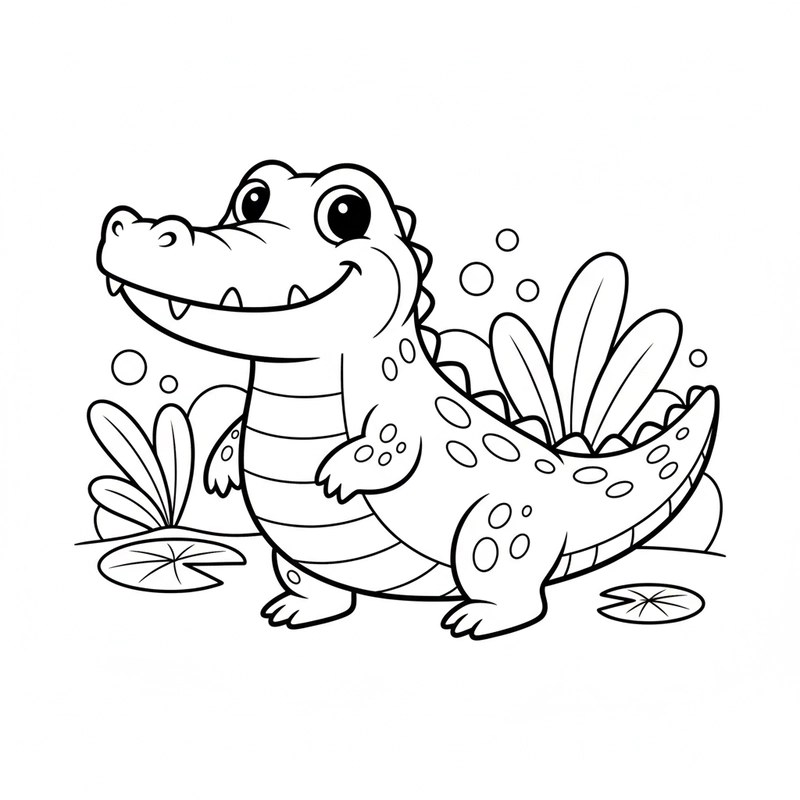 Tranh cá sấu cho bé tô màu