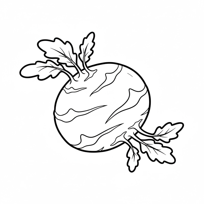 Tranh củ su hào trong vườn rau