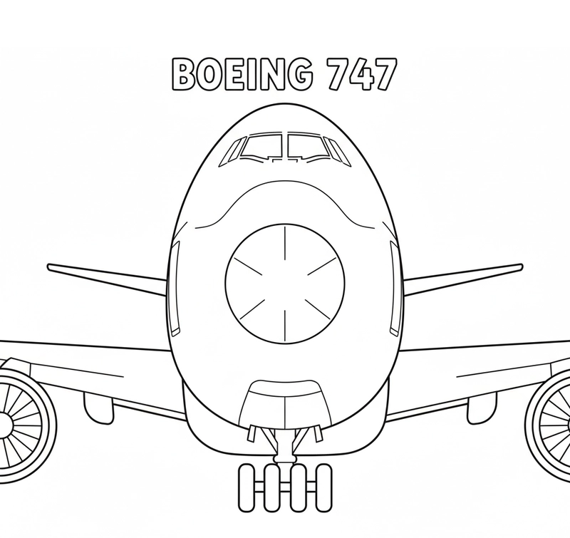Tranh máy bay Boeing 747 dễ in