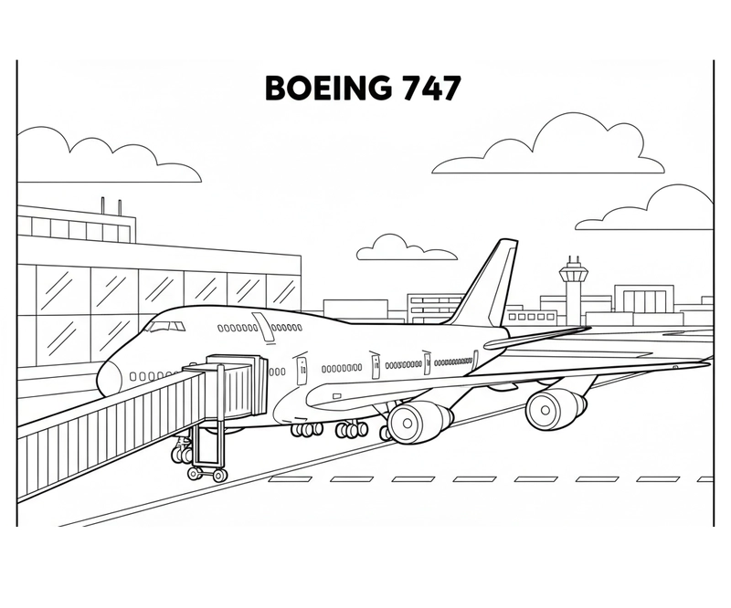 Tranh máy bay Boeing 747 sinh động