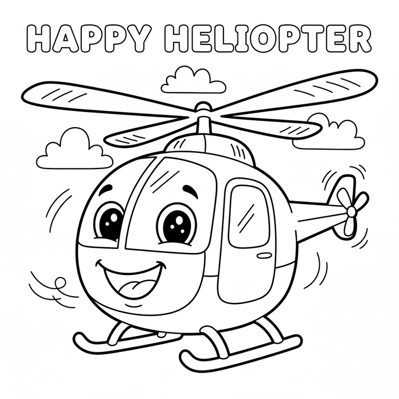 Tranh máy bay trực thăng cho bé