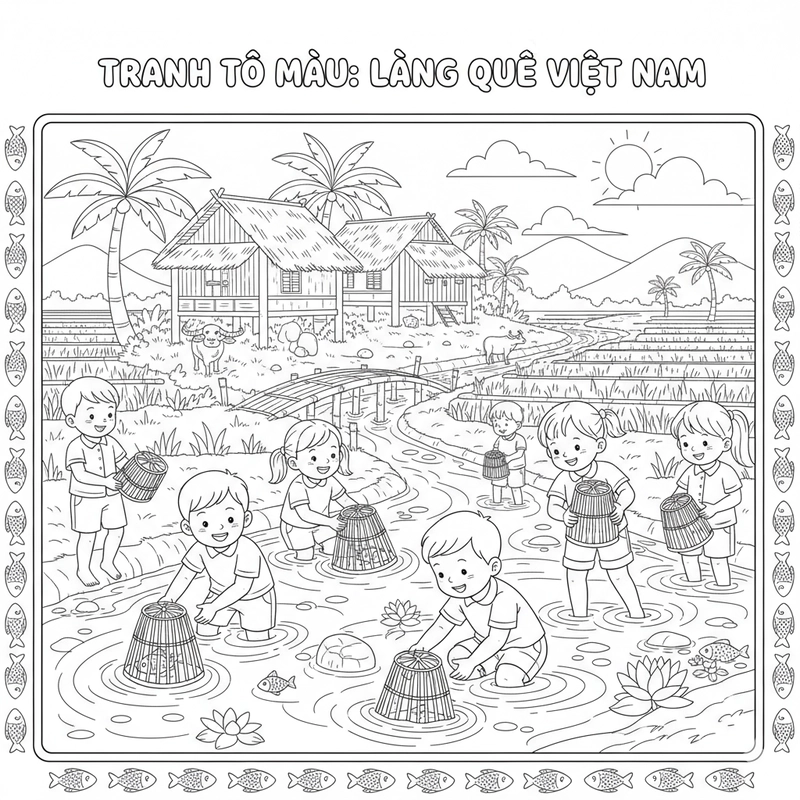 Tranh phong cảnh làng quê Việt