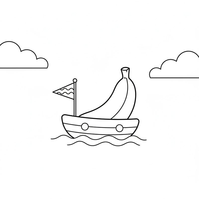 Tranh quả chuối dễ thương