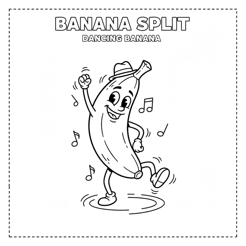 Tranh quả chuối tô màu đẹp