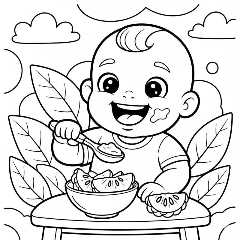 Tranh quả na dễ thương cho bé tô