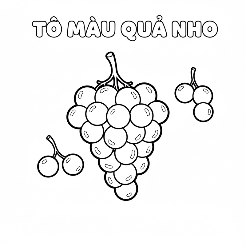 Tranh quả nho cho bé tập tô