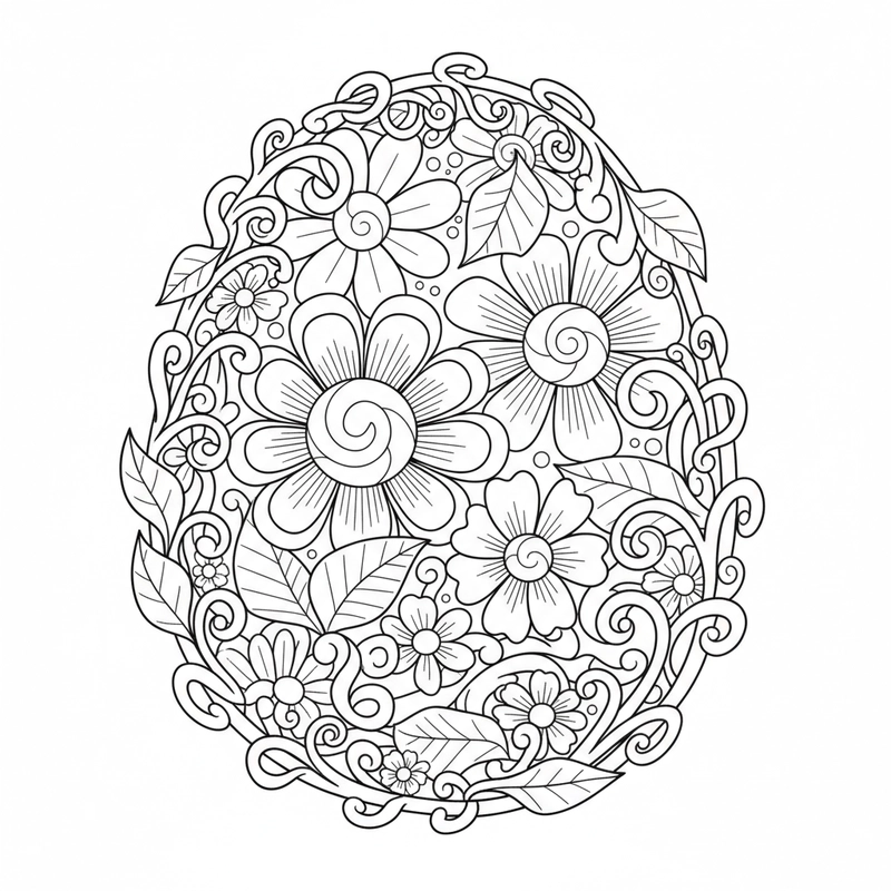 Tranh quả trứng tô màu đẹp