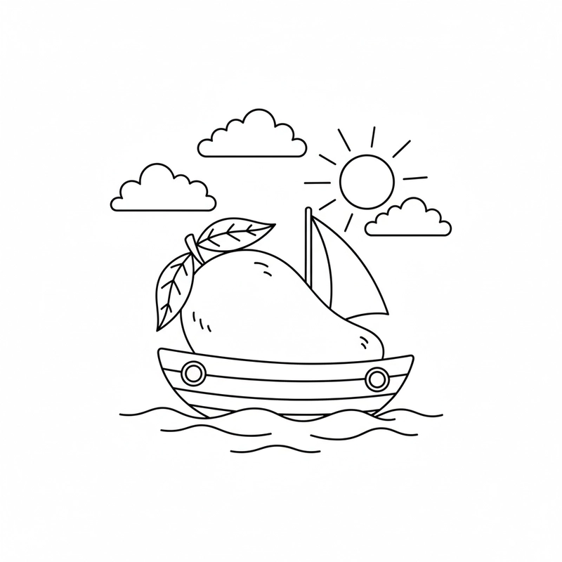 Tranh quả xoài dễ thương