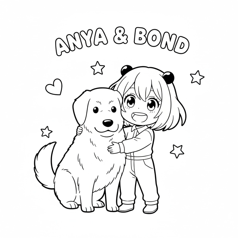 Tranh tô màu Anya cute đáng yêu