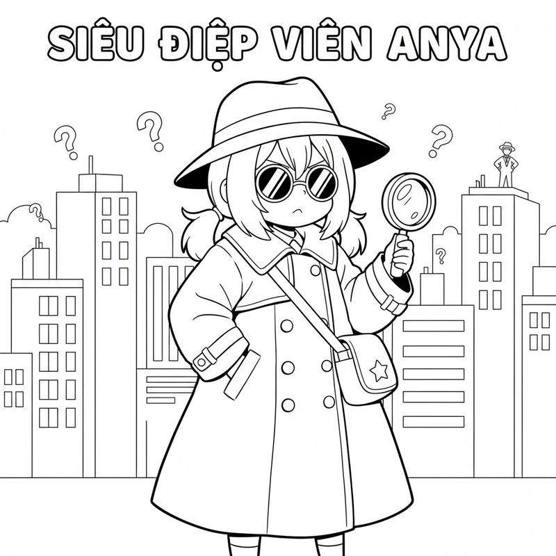 Tranh tô màu Anya hoạt hình cho bé