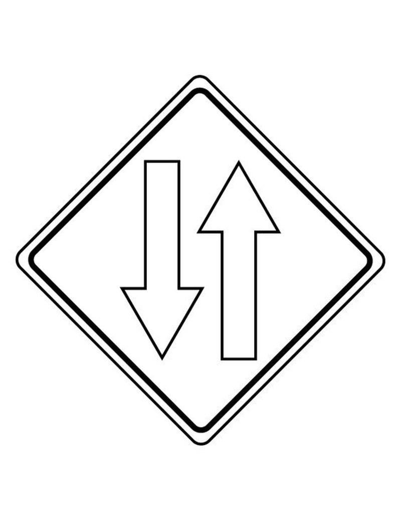 Tranh tô màu Biển Báo Giao Thông Đường Bộ giúp bé học an toàn