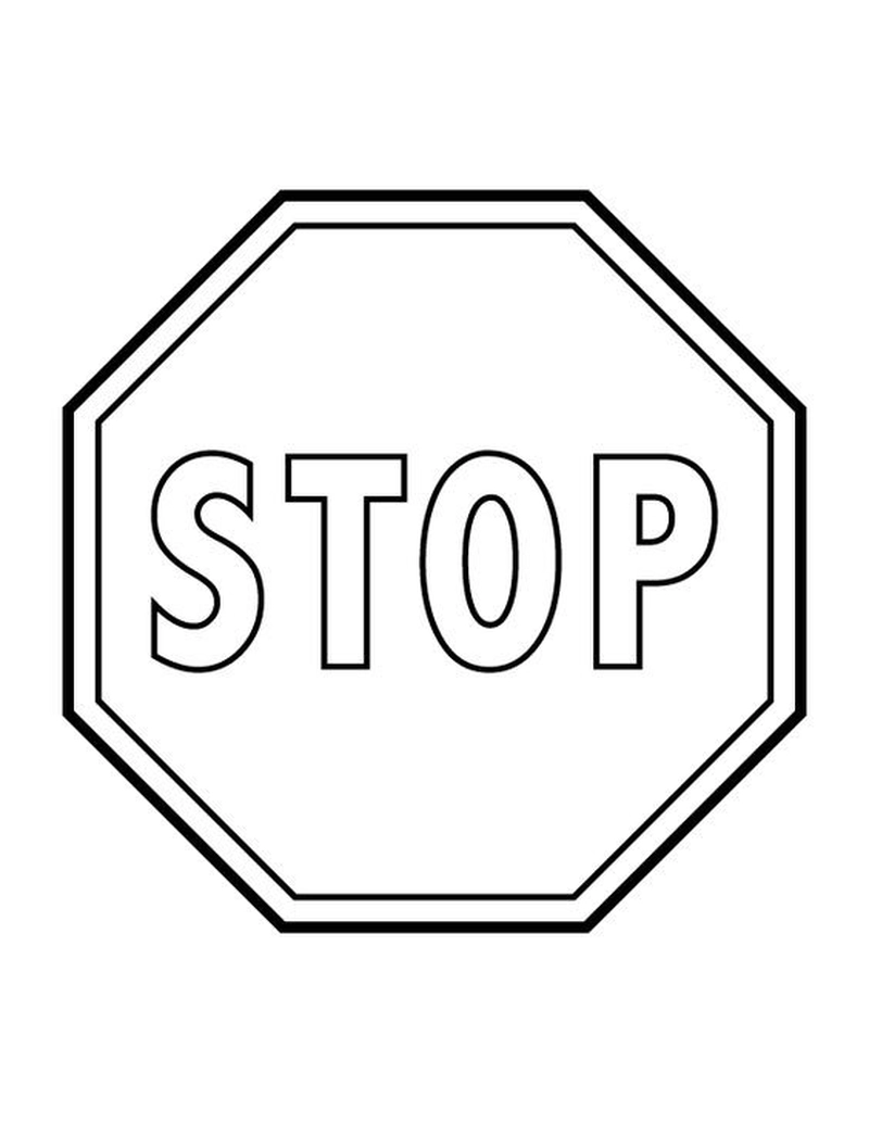Tranh tô màu Biển Báo Hiệu Lệnh vui nhộn