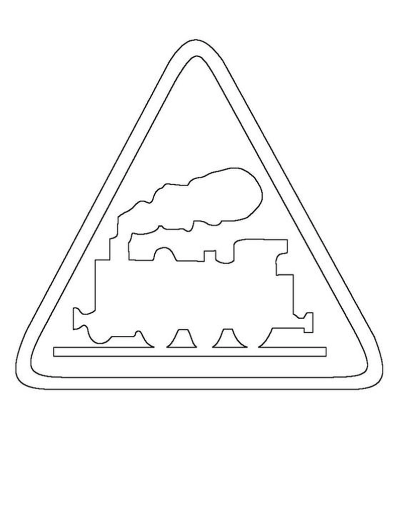 Tranh tô màu Biển Báo Nguy Hiểm giúp bé học luật