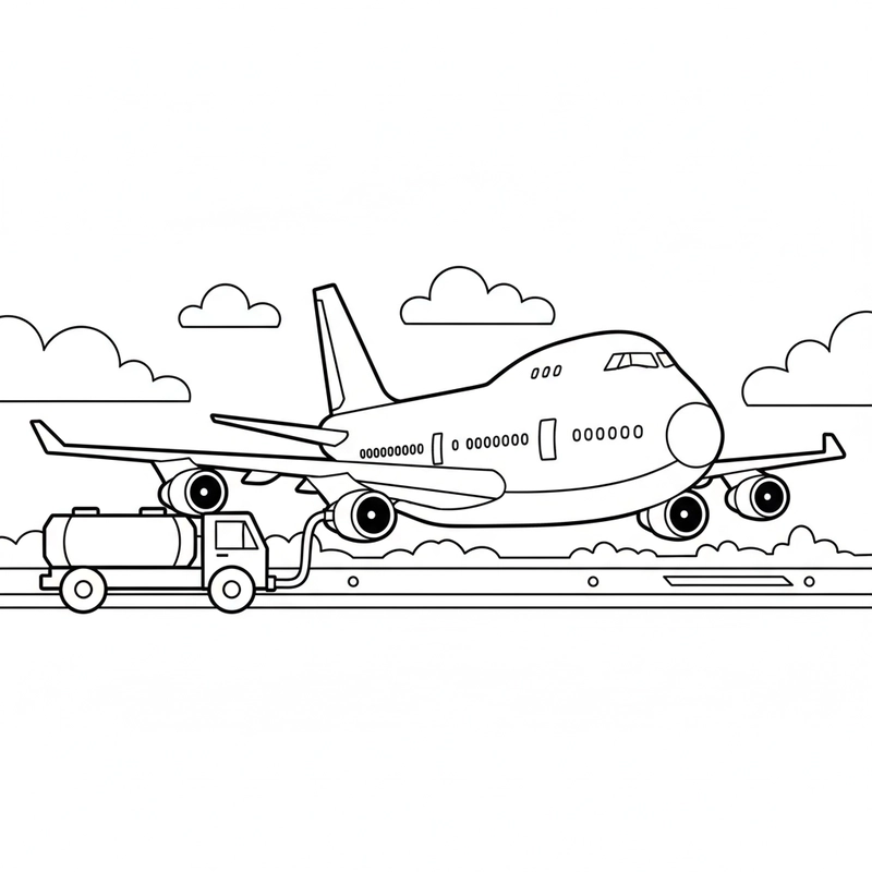 Tranh tô màu Boeing 747 nghệ thuật