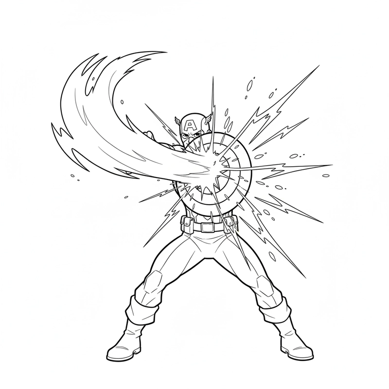 Tranh tô màu Captain America dễ in