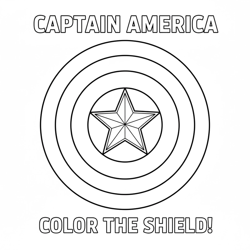 Tranh tô màu Captain America dễ tải