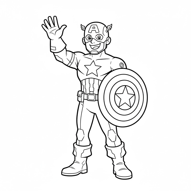 Tranh tô màu Captain America đẹp mắt