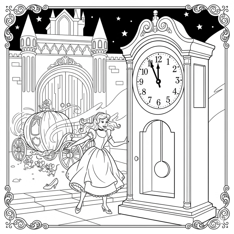 Tranh tô màu Công chúa Lọ Lem