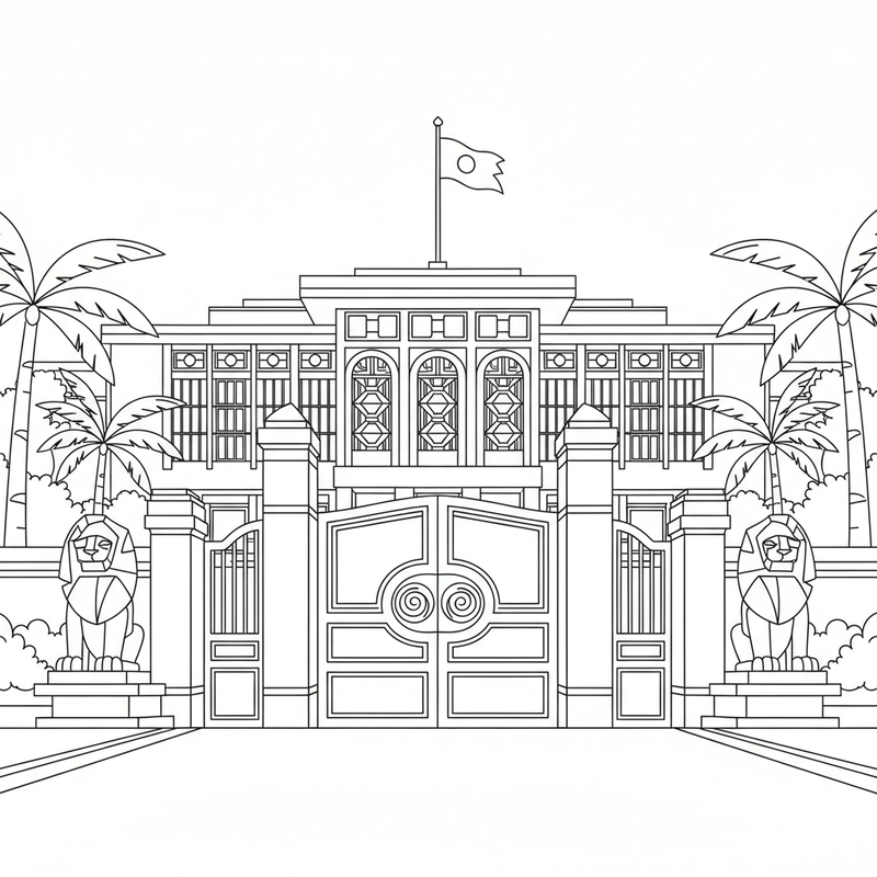 Tranh tô màu Dinh Độc Lập