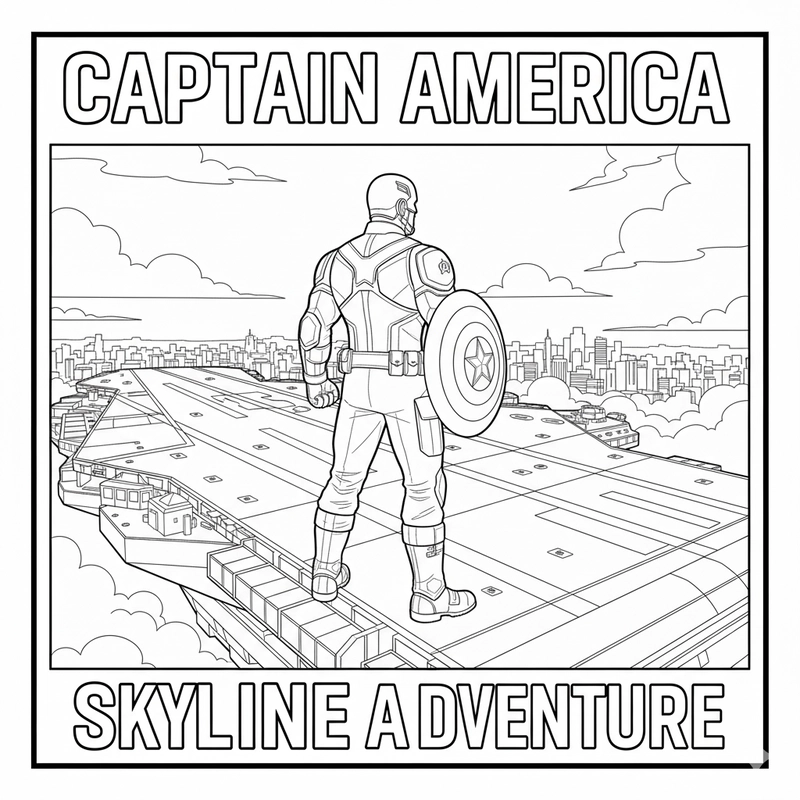 Tranh tô màu Đội Trưởng Mỹ cho bé