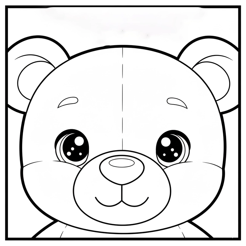 Tranh tô màu Gấu Bông cute cho bé gái