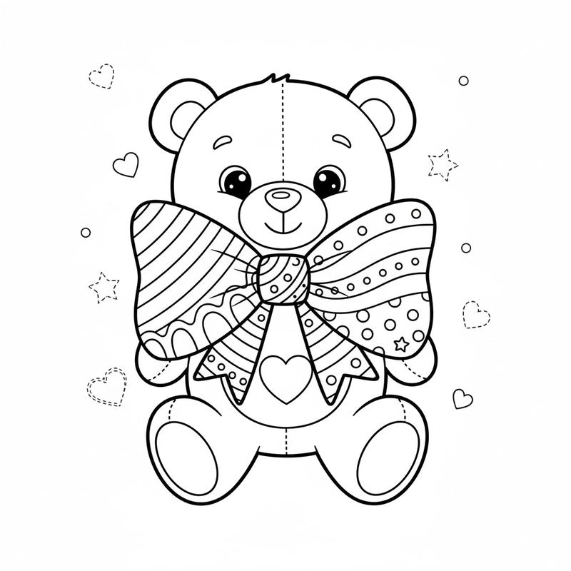 Tranh tô màu Gấu Bông cute siêu dễ thương