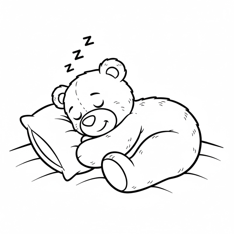 Tranh tô màu Gấu Bông đáng yêu giúp bé sáng tạo