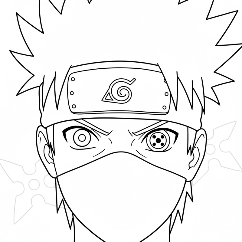 Tranh tô màu Hatake Kakashi dễ in