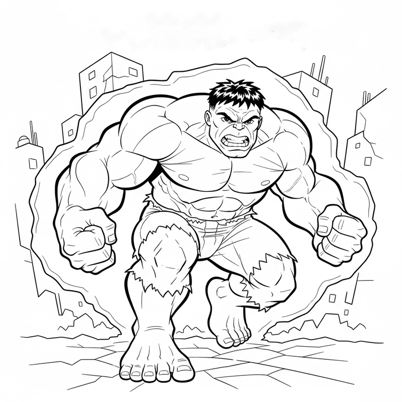 Tranh tô màu Hulk cực ngầu