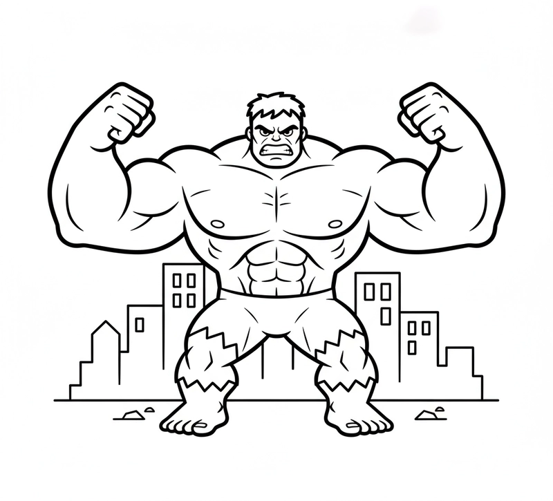 Tranh tô màu Hulk đáng yêu