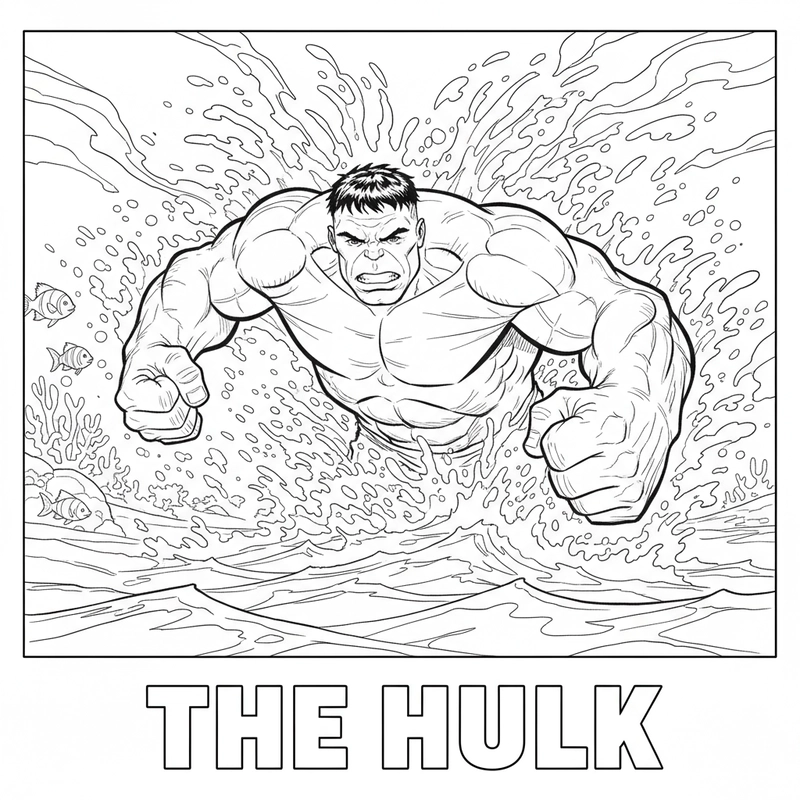 Tranh tô màu Hulk đẹp nhất