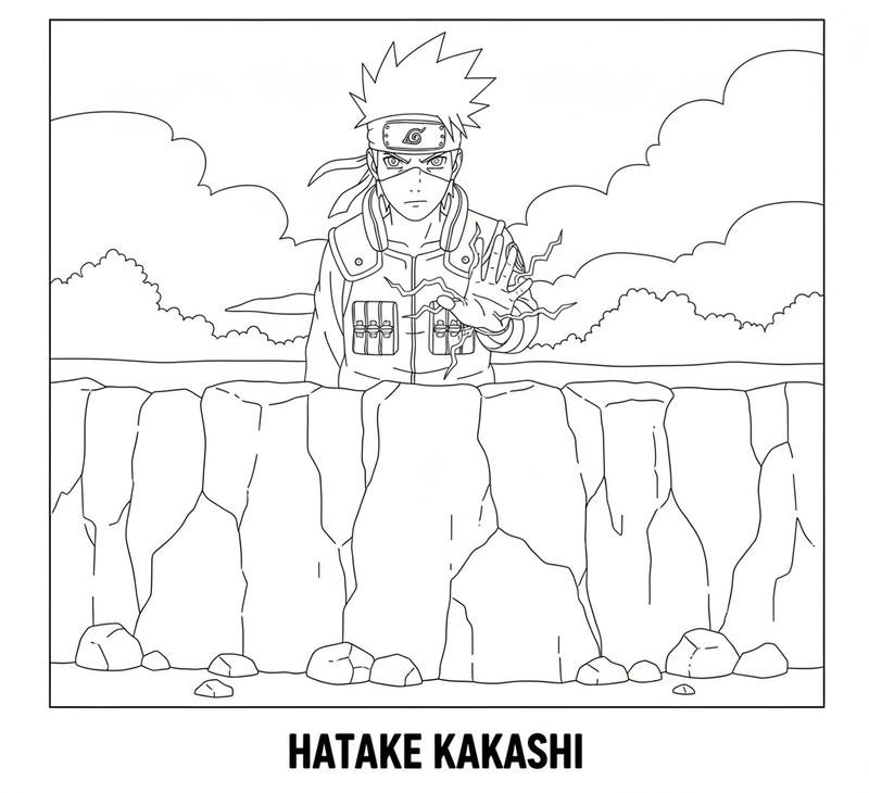 Tranh tô màu Kakashi cute