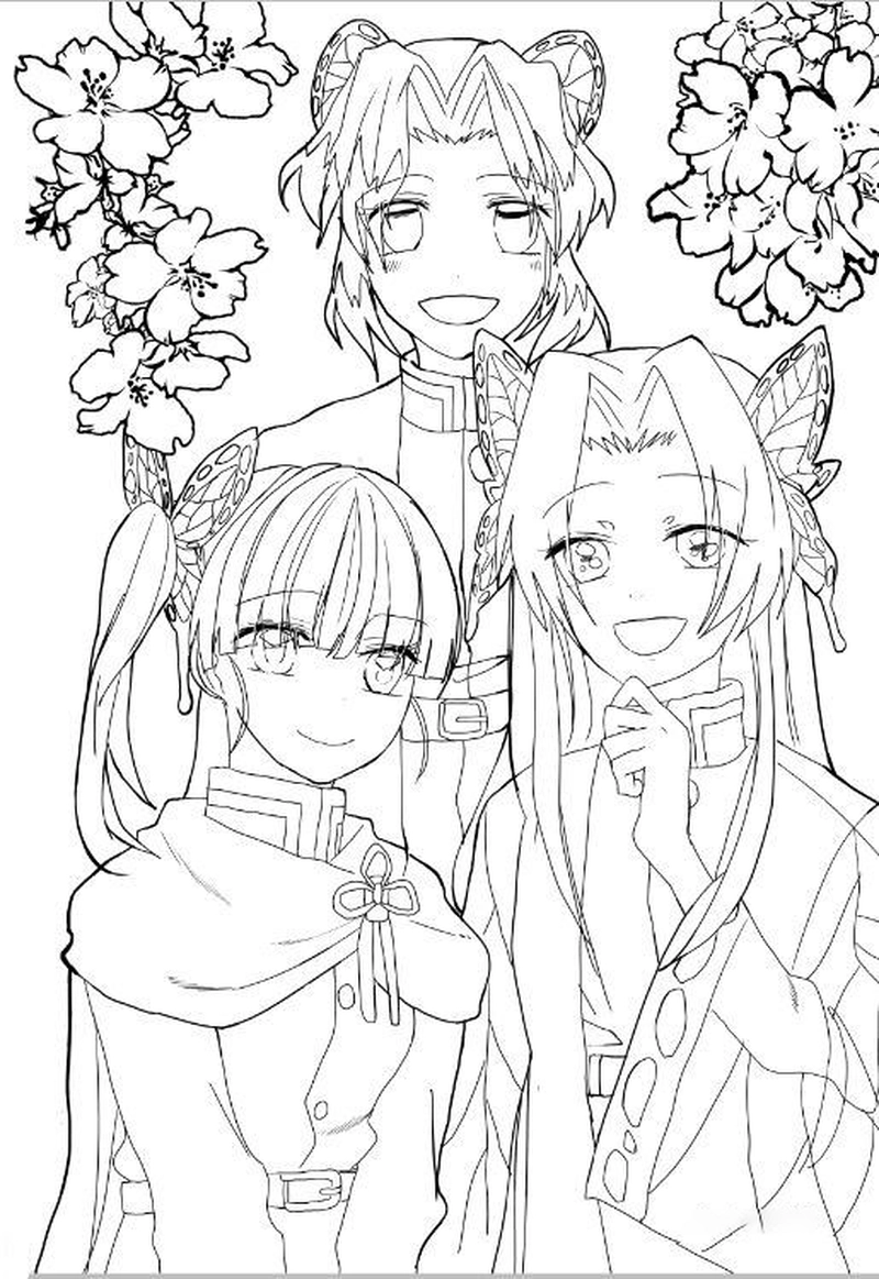 Tranh tô màu Kanae cùng Shinobu