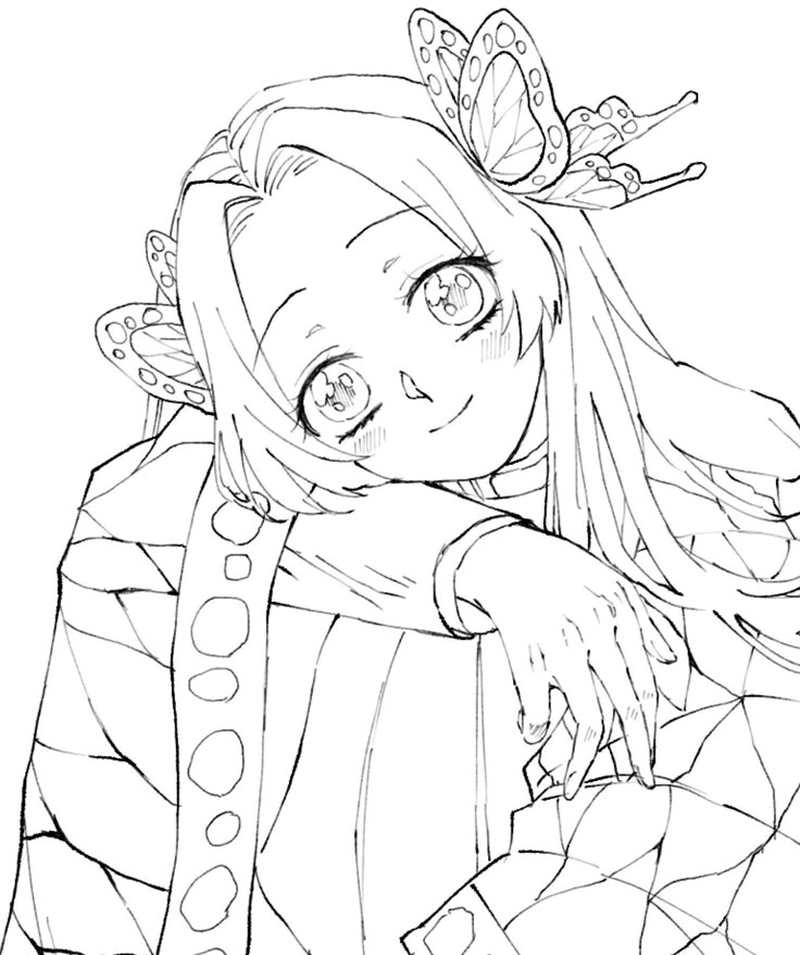 Tranh tô màu Kanae trong Kimetsu Yaiba