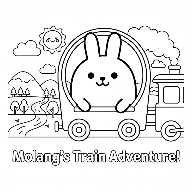 Tranh tô màu Molang cute giúp bé thư giãn