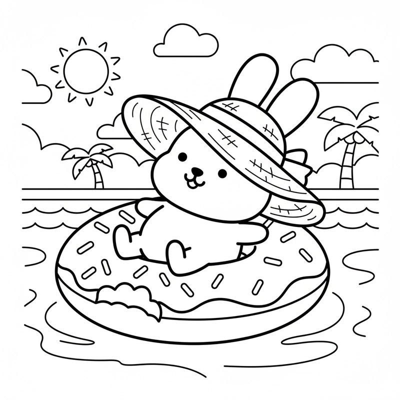 Tranh tô màu Molang cute phong cách hoạt hình