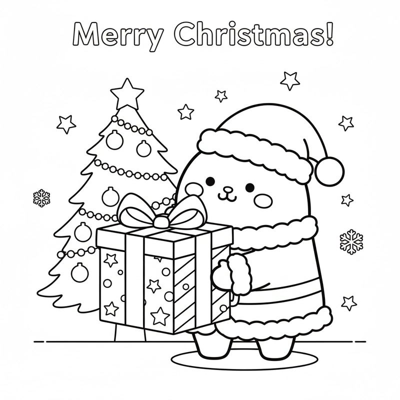 Tranh tô màu Molang dễ thương và sinh động