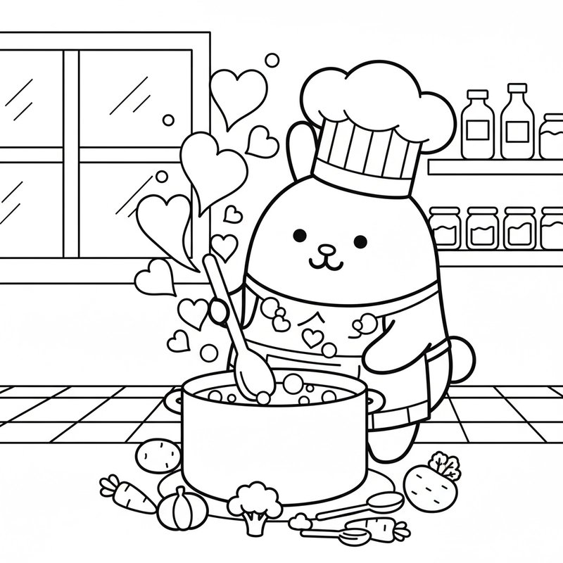 Tranh tô màu Molang hoạt hình ngộ nghĩnh