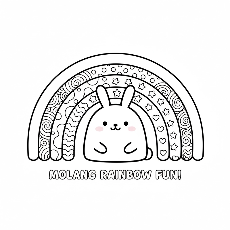 Tranh tô màu Molang ngộ nghĩnh đáng yêu