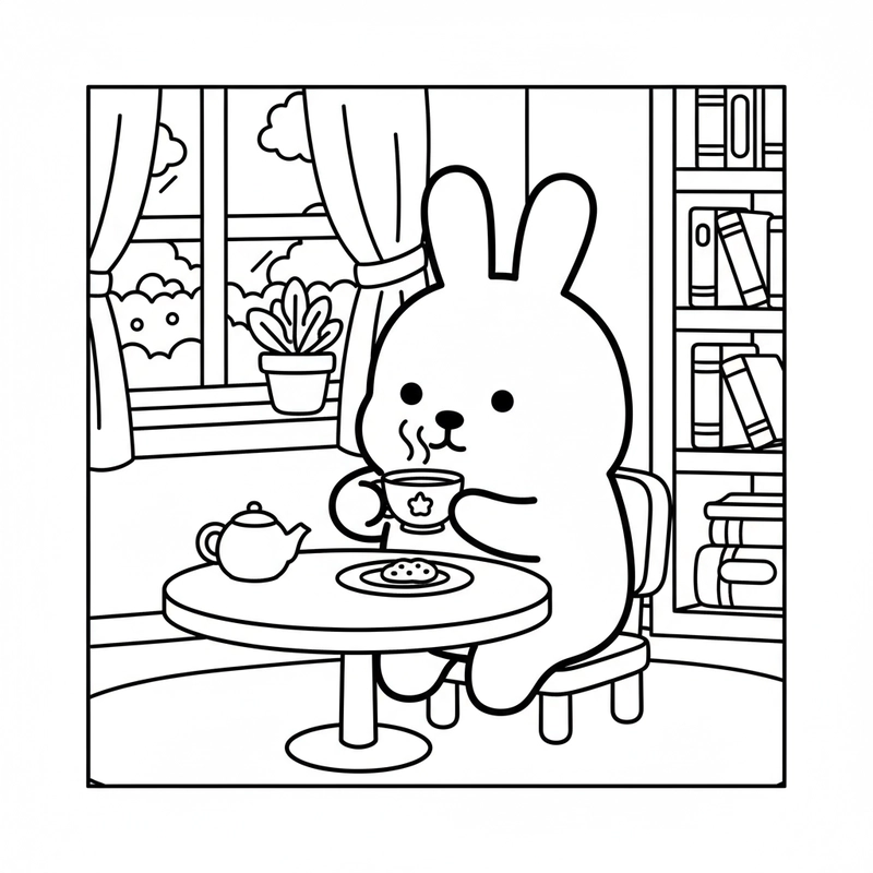 Tranh tô màu Molang và Piu Piu siêu đáng yêu