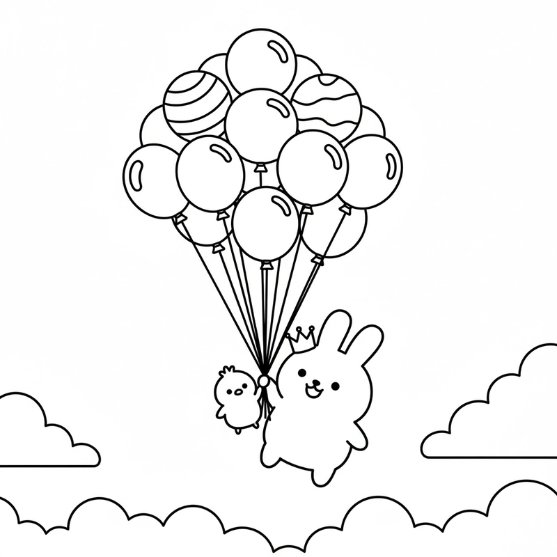 Tranh tô màu Molang và Piu Piu vui nhộn