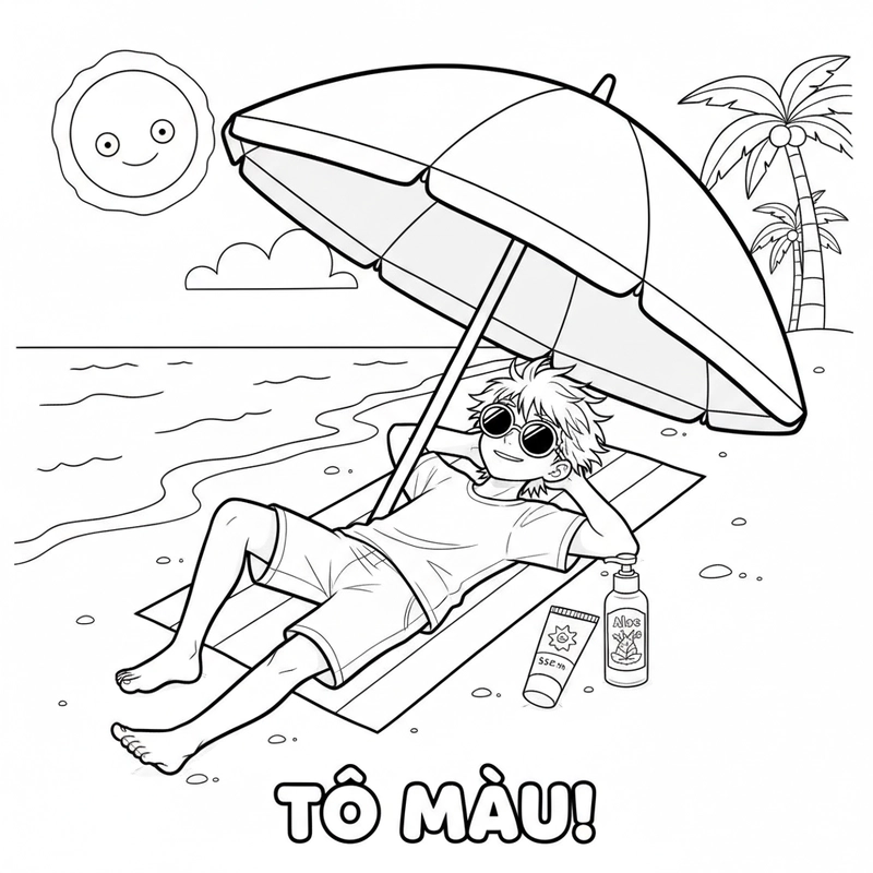 Tranh tô màu Nagi Blue Lock cực ngầu