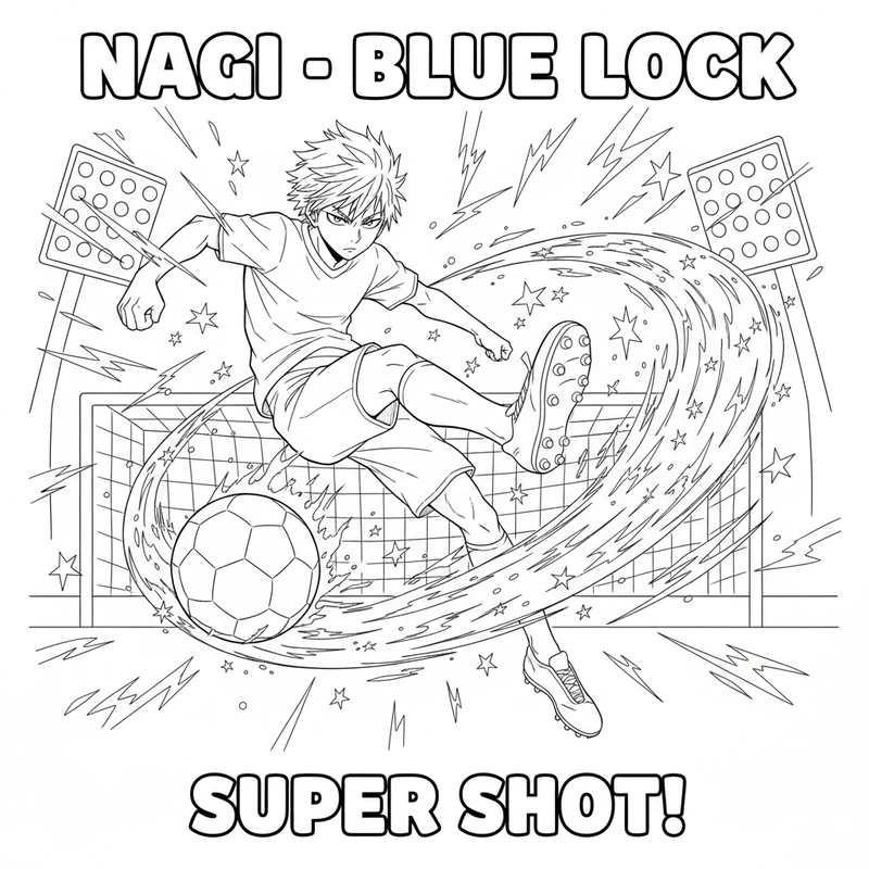 Tranh tô màu Nagi cho bé yêu bóng đá