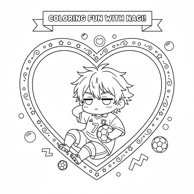 Tranh tô màu Nagi phong cách thể thao