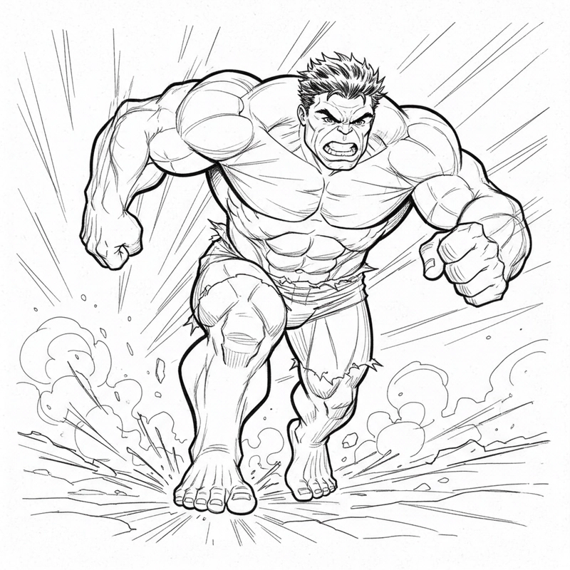 Tranh tô màu Người Hulk đẹp