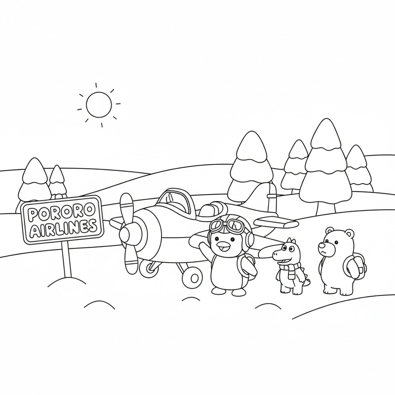 Tranh tô màu Pororo