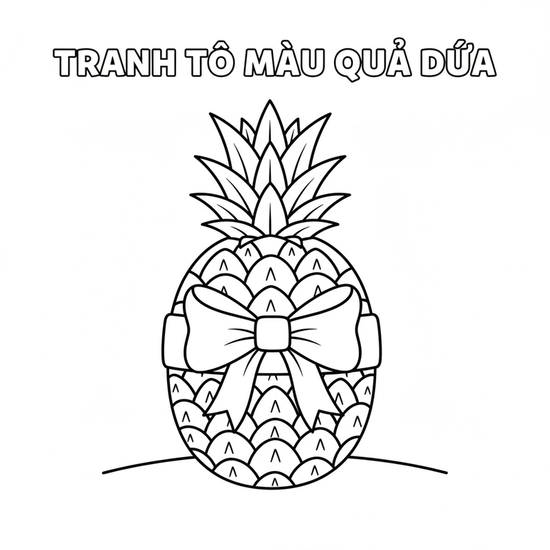 Tranh tô màu Quả Dứa dễ in